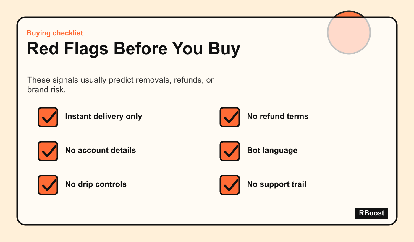 Risk checklist for spotting weak Reddit upvote providers before checkout