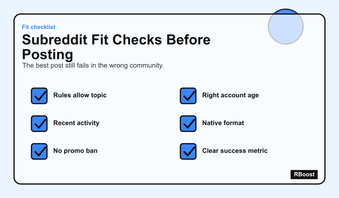 Checklist for validating subreddit fit before paying for a managed Reddit posting campaign